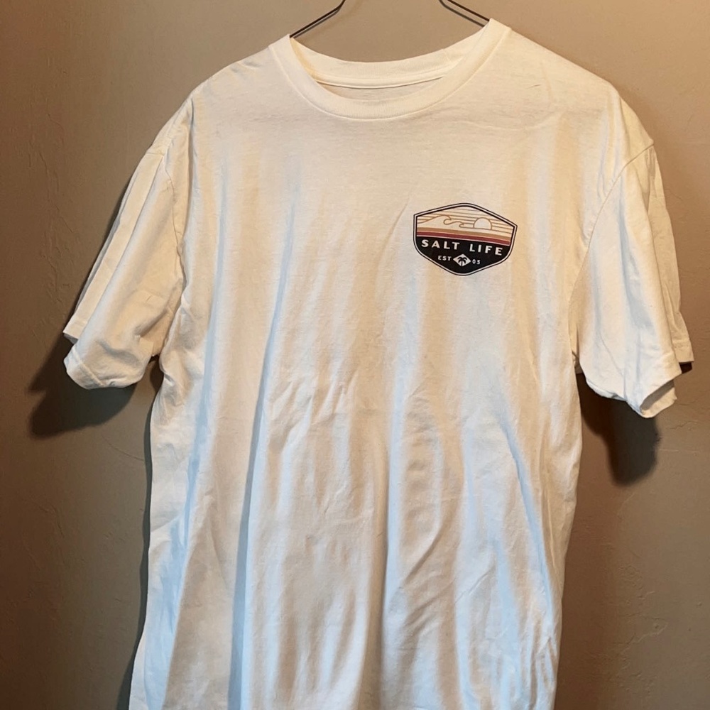Medium White "Salt Life" Short Sleeve